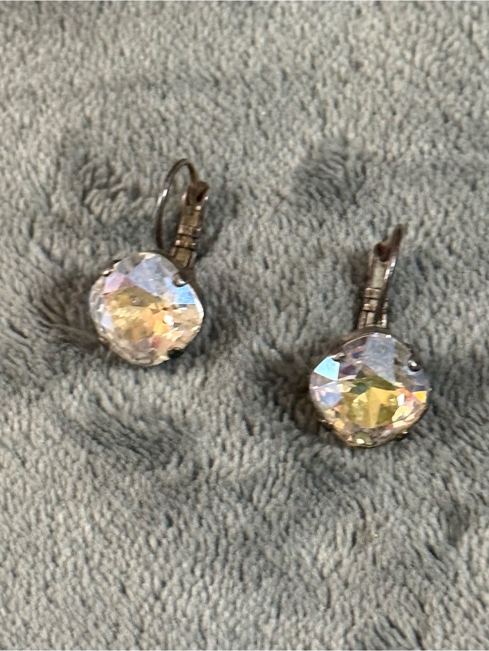 Victoria Lynn Crystal Drop Earrings - Iridescent -